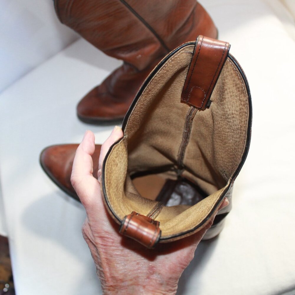 Abilene Boot Co. Brown Leather Cowgirl Boots, 7.5B - Picture 7 of 13